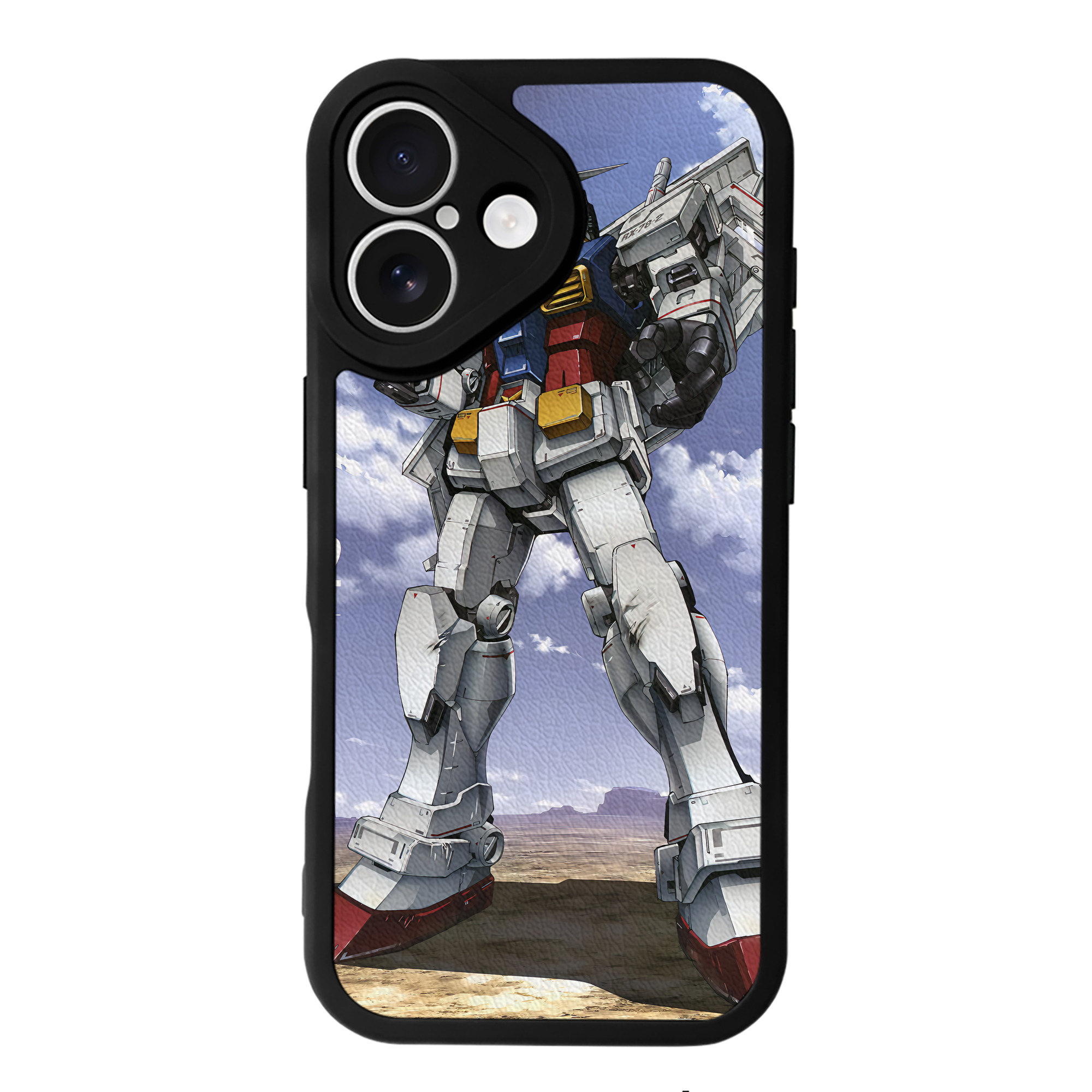 （画像用） 機動戦士ガンダム Mobile Suit Gundam 【iPhone 16シリーズ対応】シリコンスマホケース（レザー調） 材質：シリコン